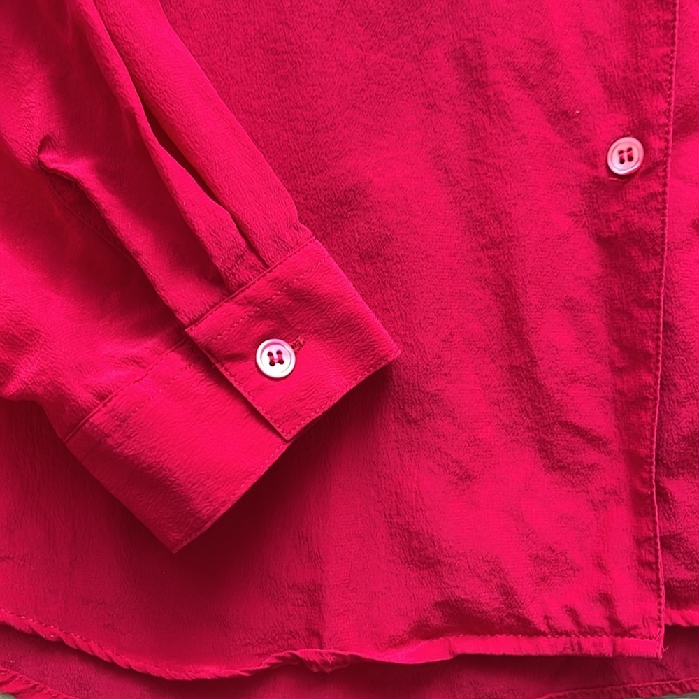 Vintage 100% Silk Long Sleeve Shirt, Button Down Blouse, Size 12 - Picture 5 of 5